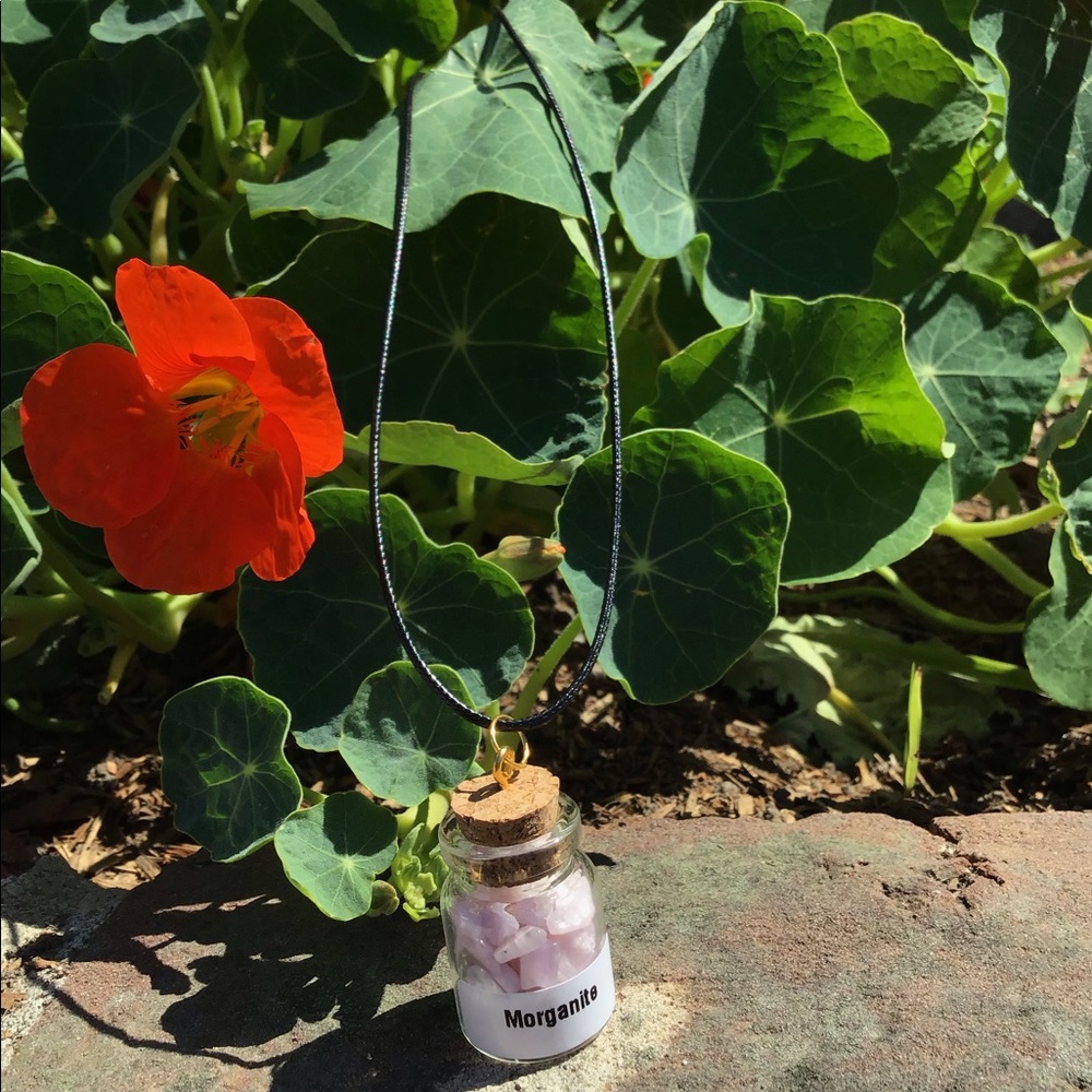 Crystals (Morganite) In A Bottle Mini